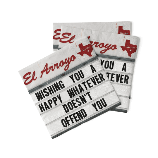 Cocktail Napkins – Happy Whatever S/20 | El Arroyo | Iris Gifts & Décor