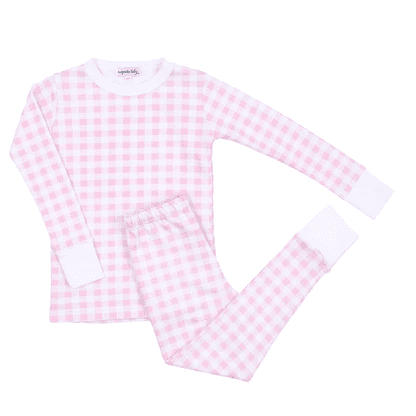 Baby Checks Long PJS Pink | Magnolia Baby | Iris Gifts & Décor
