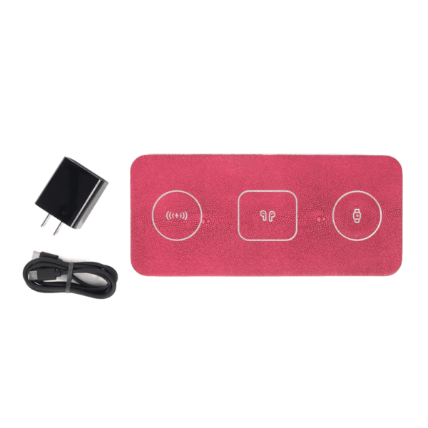 Ace 3 in 1 Port Wireless Charging Pad Fuschia - Image 3