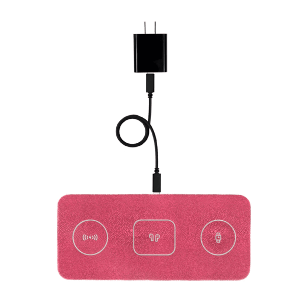 Ace 3 in 1 Port Wireless Charging Pad Fuschia - Image 4