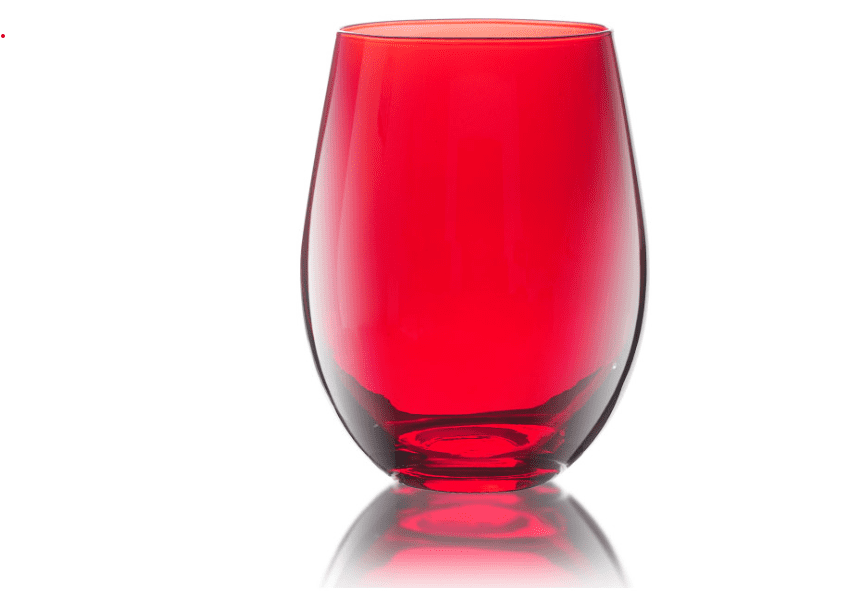 Carnival Stemless Wine Red | qualia | Iris Gifts & Décor