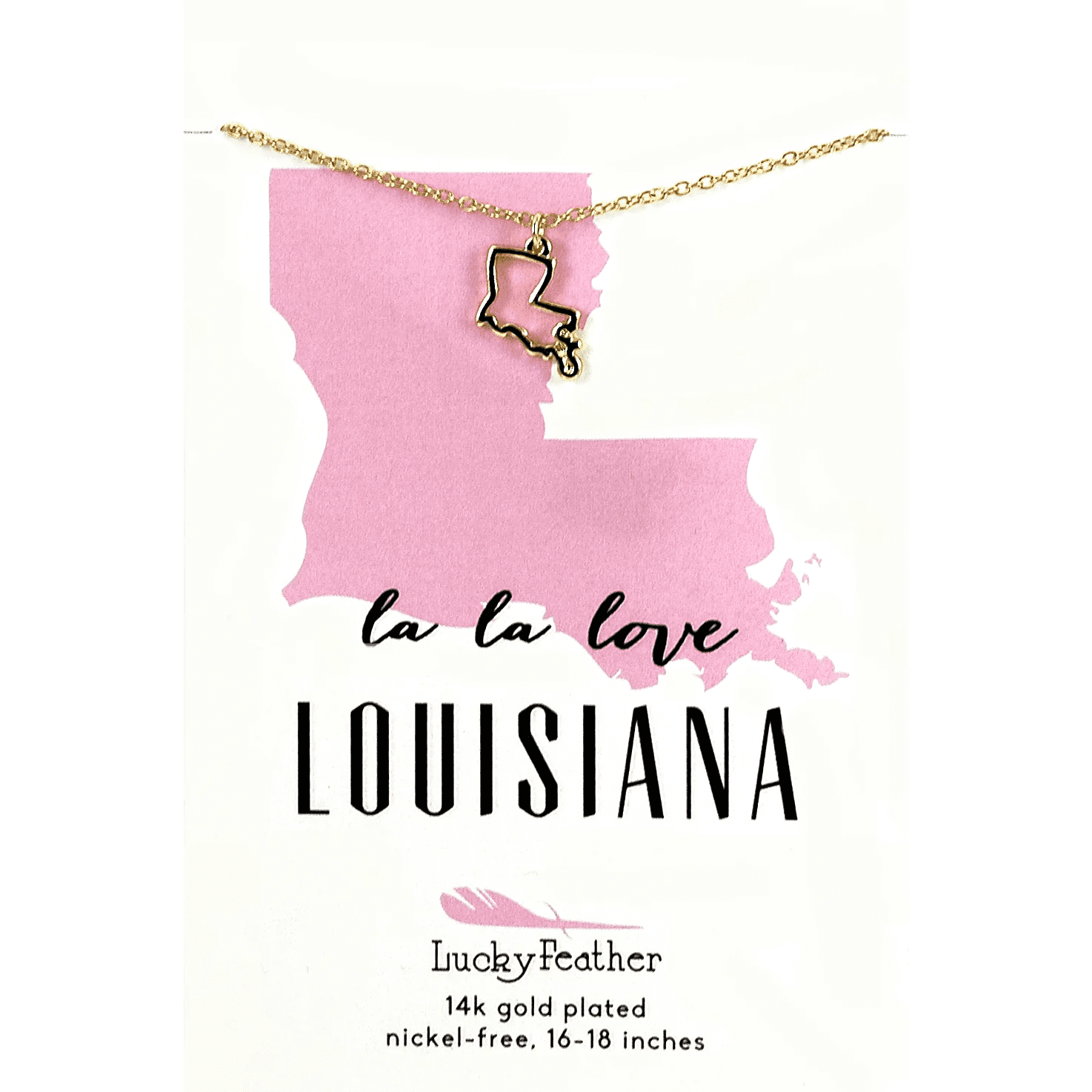State Necklace Louisiana | Lucky Feather | Iris Gifts & Décor