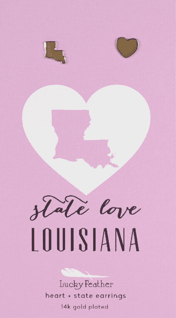 State Love Earrings Louisiana | Lucky Feather | Iris Gifts & Décor