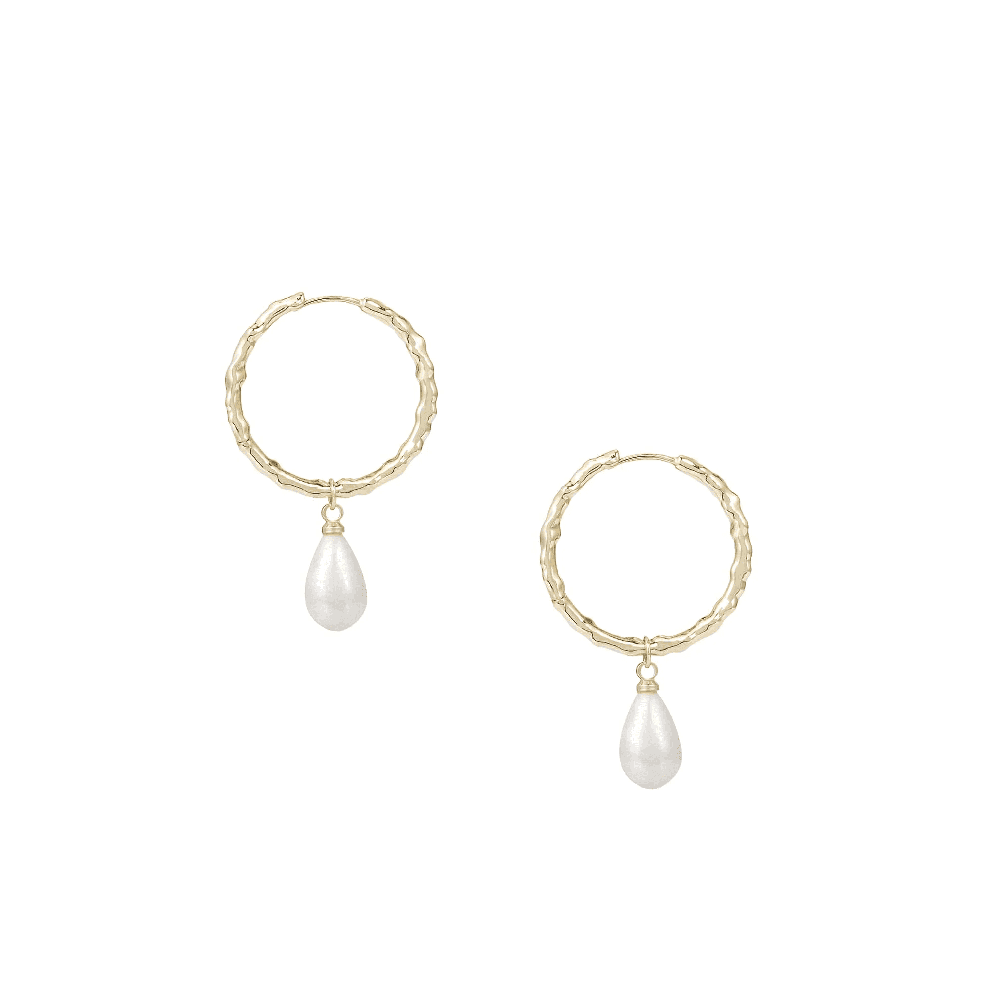 Adorned Pearl Drop Huggie Earrings | Natalie Wood Designs | Iris Gifts & Décor