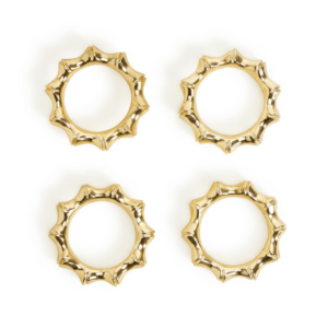 Golden Bamboo Napkin Rings S/4