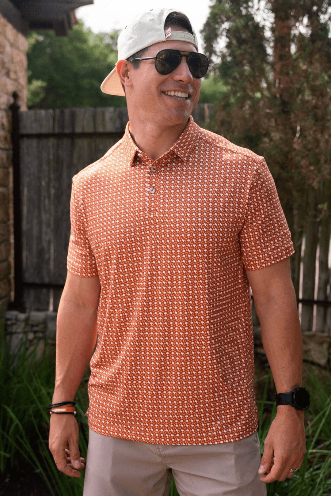 Burnt Orange Texas Performance Polo | burlebo | Iris Gifts & Décor