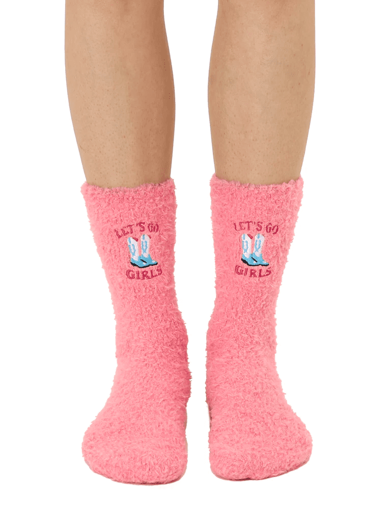 Boots Fuzzy Crew Socks | Living Royal | Iris Gifts & Décor