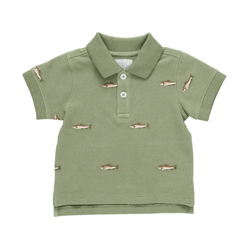 Baby Boys Alec Shirt-Rainbow Trout | Pink Chicken | Iris Gifts & Décor
