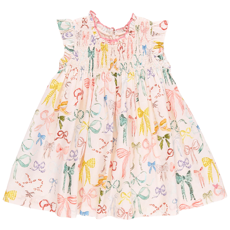 Girls Stevie Dress – Watercolor Bows | Pink Chicken | Iris Gifts & Décor