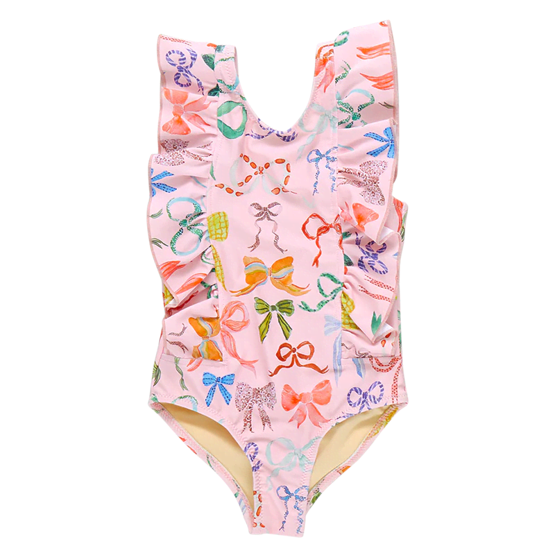 Baby Girls Katniss  Suit – Watercolor Bows | Pink Chicken | Iris Gifts & Décor