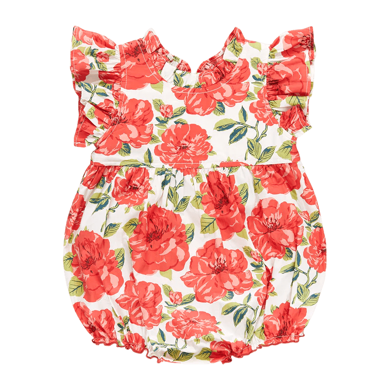 Baby Girls Jennifer Bubble – Red Peonies | Pink Chicken | Iris Gifts & Décor