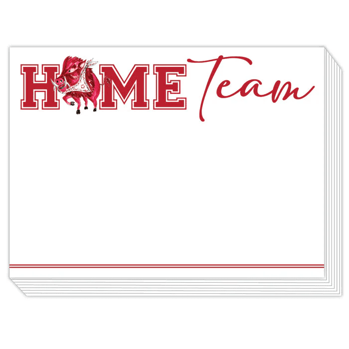 Handpainted Home Team Hog with White Bandana Slab Notepad | Rosanne Beck | Iris Gifts & Décor