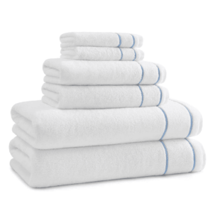 White & Periwinkle Newbury Towel