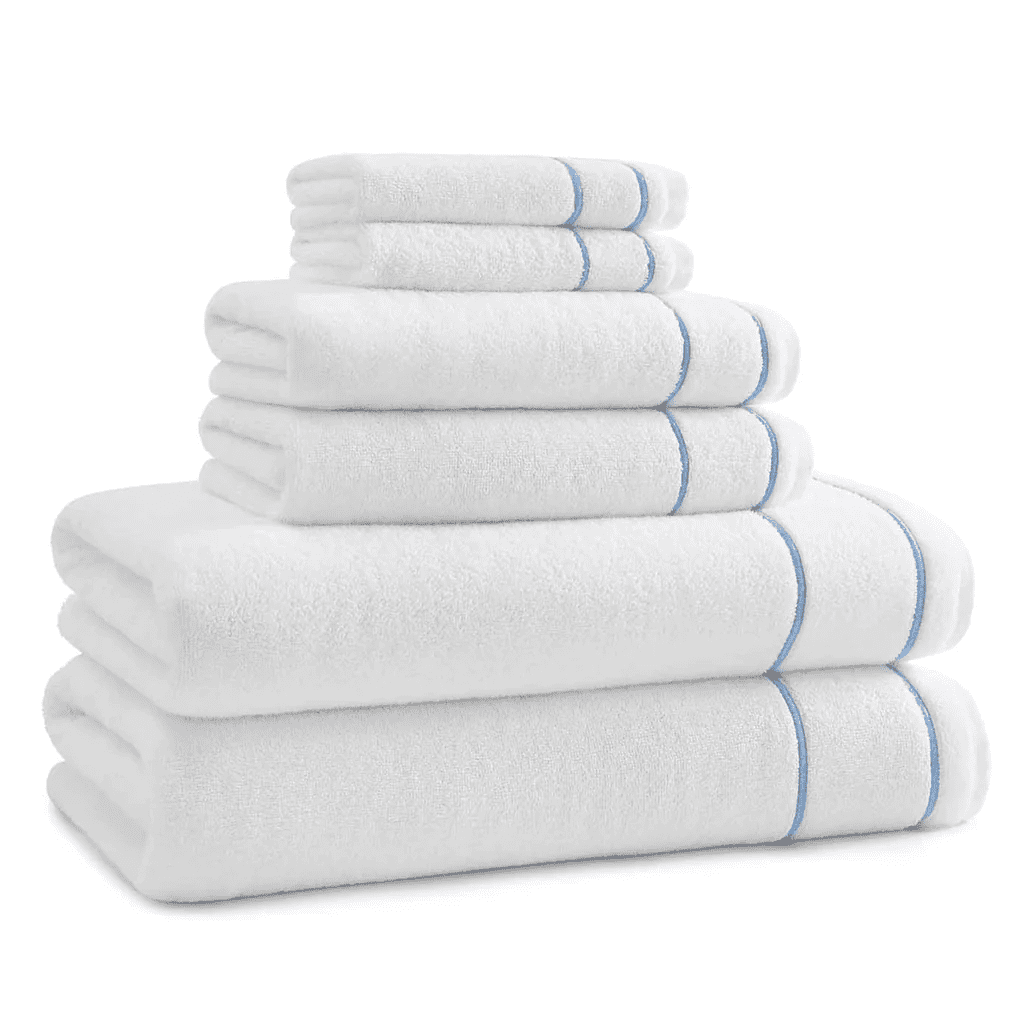 White & Periwinkle Newbury Towel | Kassatex | Iris Gifts & Décor