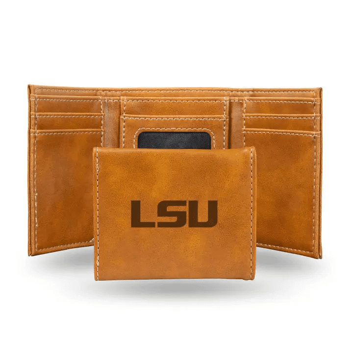 Brown Laser Engraved Trifold Wallet | Rico Industries | Iris Gifts & Décor
