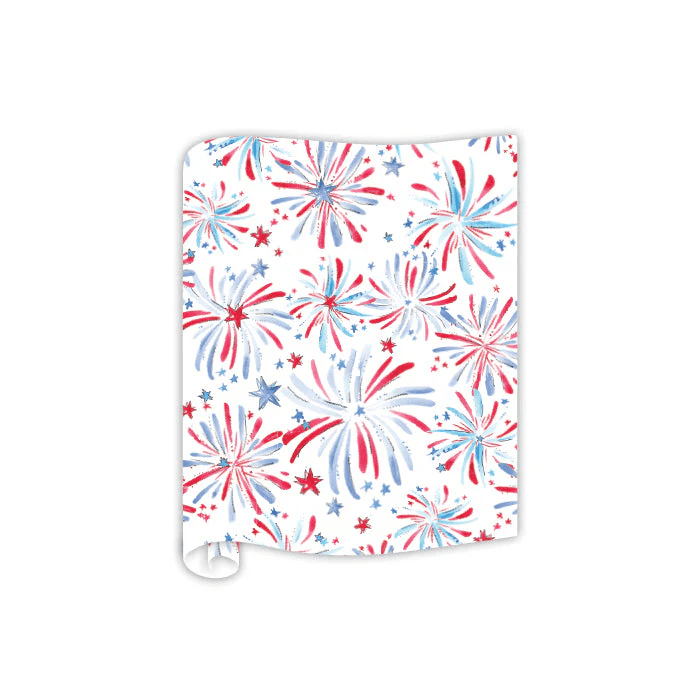 Handpainted Red, White & Blue Fireworks Table Runner | Rosanne Beck | Iris Gifts & Décor