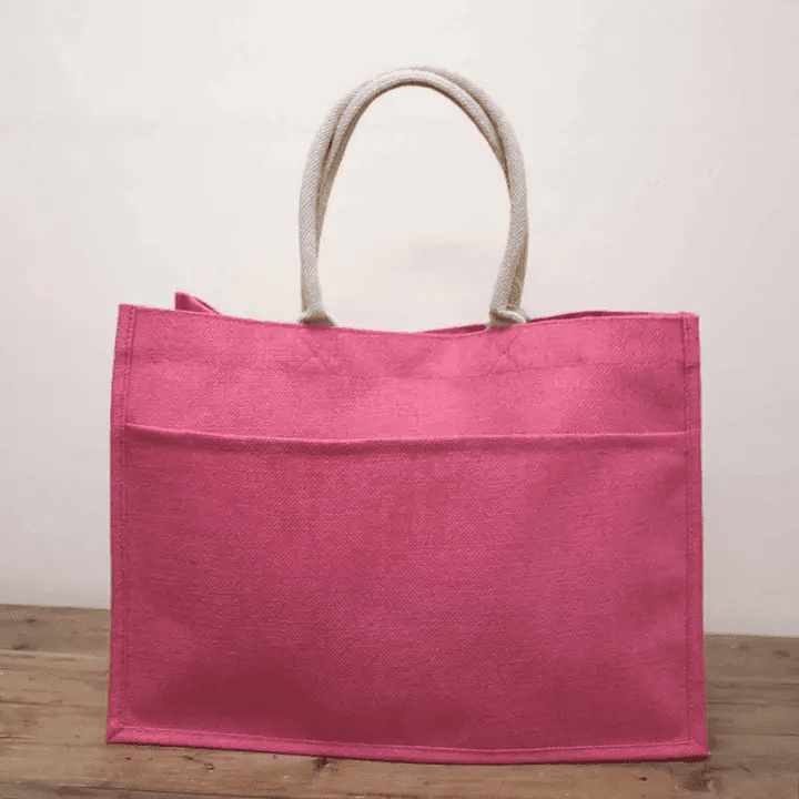 Jute Pocket Tote Hot Pink | Royal Standard | Iris Gifts & Décor