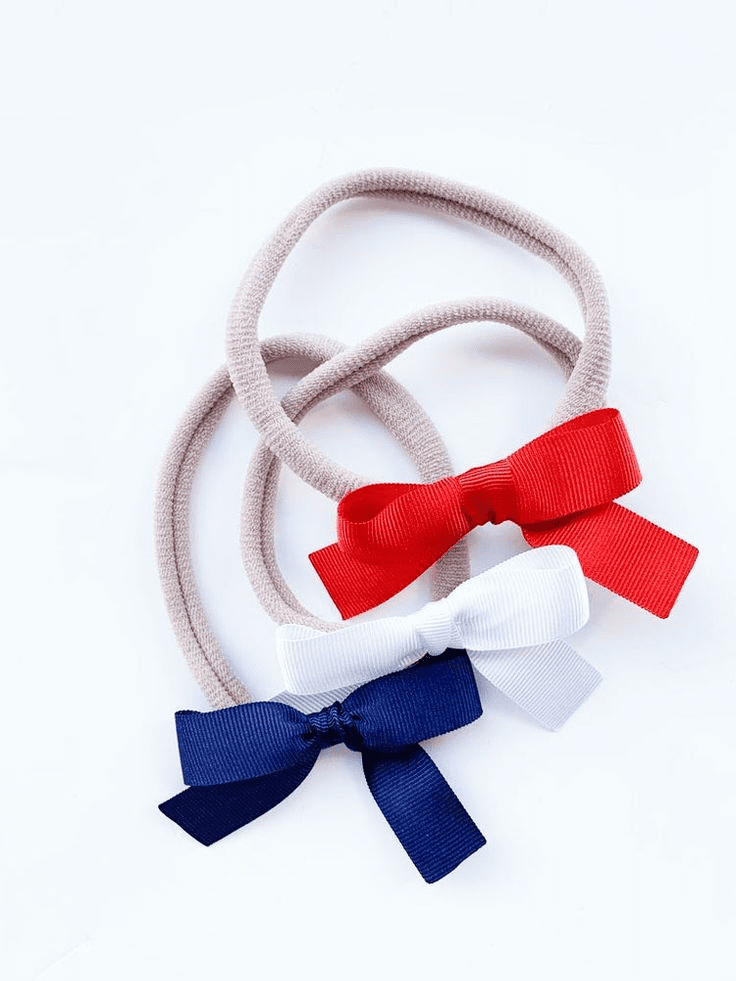 Soft Bow Headband 3/Pk Grosgrain Red,White,Blue | Eva's House | Iris Gifts & Décor
