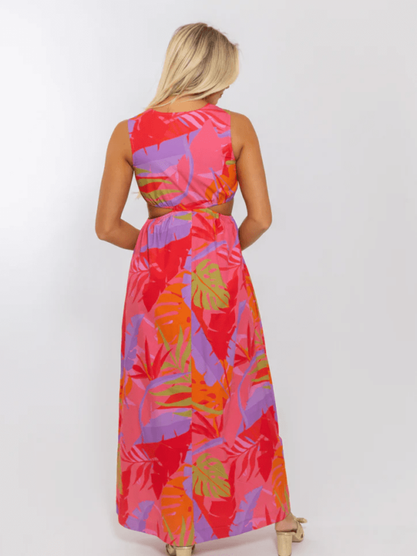 Tropical V-Neck Cut Out Maxi Dress - Image 2