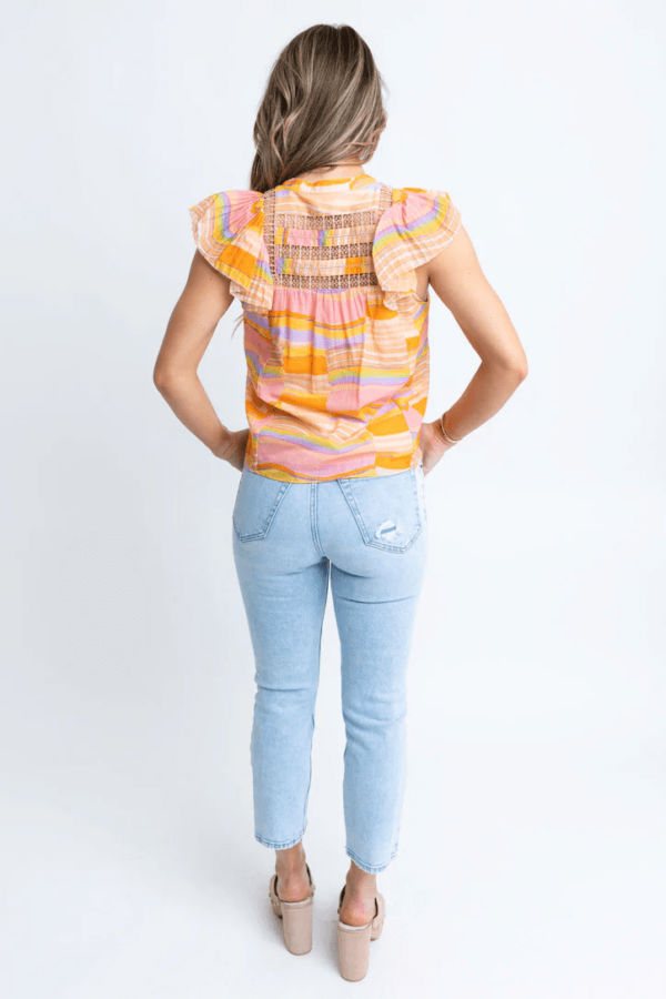 Multi Stripe V-Neck Top - Image 2