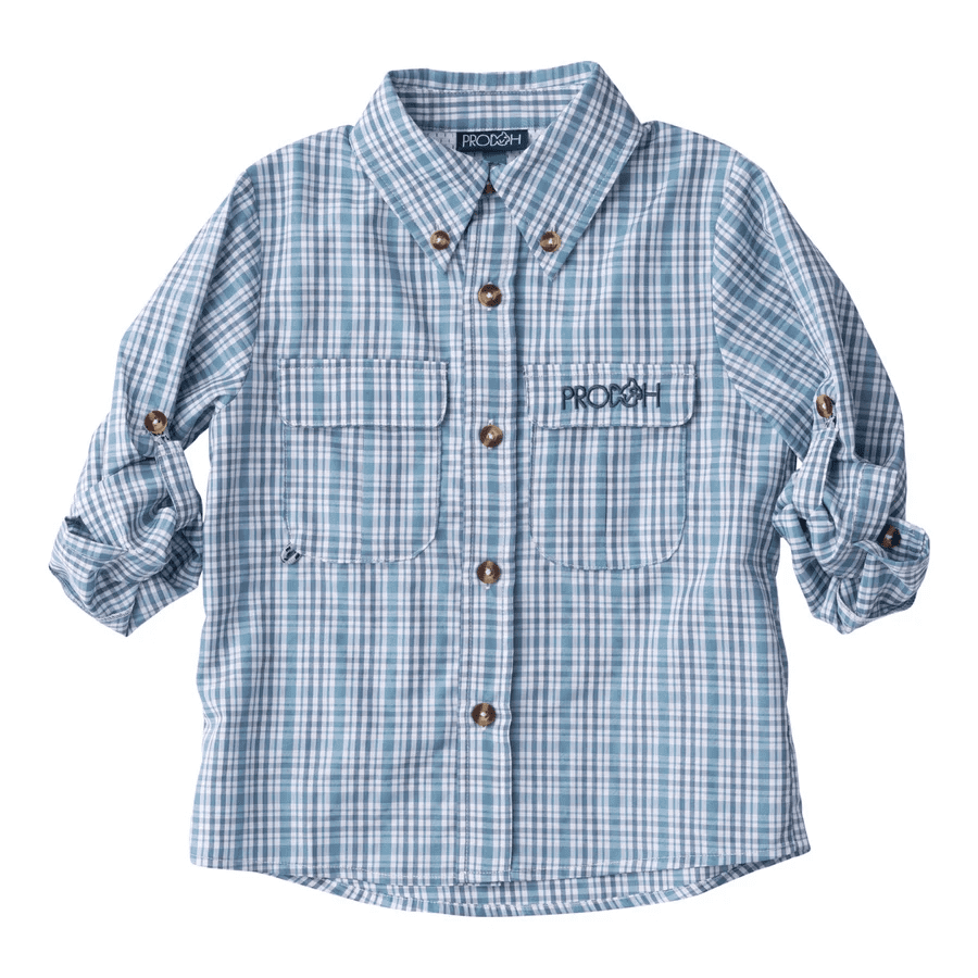 Adriatic Blue Plaid Founders Fishing Shirt | Prodoh | Iris Gifts & Décor