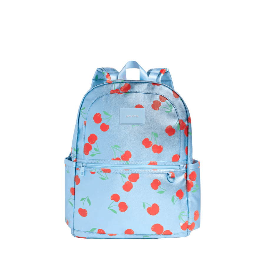 Kane Double Pocket Large Backpack Blue Cherries | State Bags | Iris Gifts & Décor