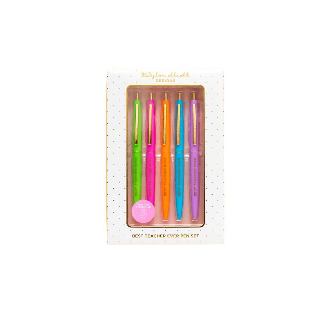 Best Teacher Ever Pen Set | Taylor Elliott Designs | Iris Gifts & Décor