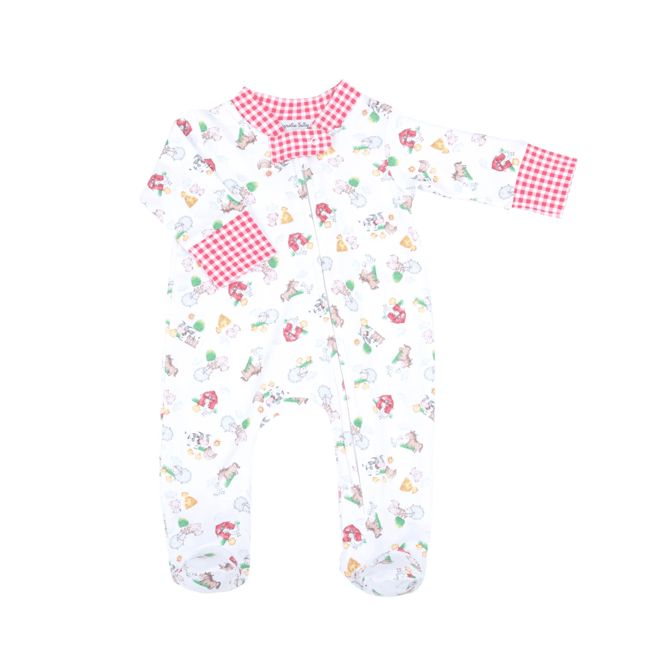 Down on the Farm Zippered Footie | Magnolia Baby | Iris Gifts & Décor