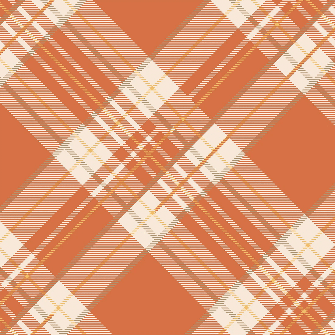 Orange Plaid Cocktail Napkin | Hester & Cook | Iris Gifts & Décor