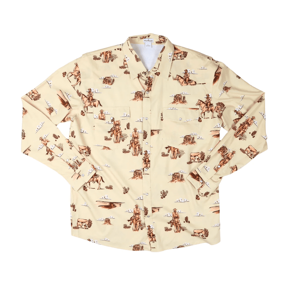 Men’s Cattle Drive Pearl Snap Shirt | Blue Quail | Iris Gifts & Décor