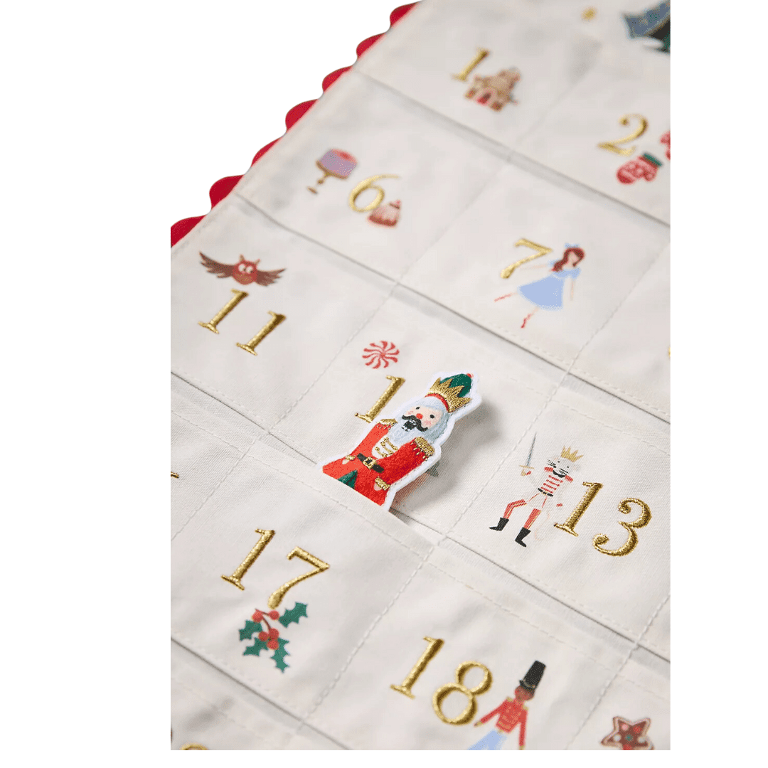 Nutcracker Embroidered Hanging Advent Calendar Rifle Paper Co Iris