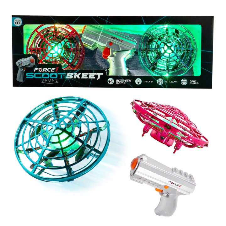 Scoot Skeet 2 Hand Drones with LED Blaster | USA Toyz | Iris Gifts & Décor