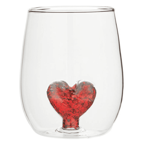 Heart Figurine Wine Glass