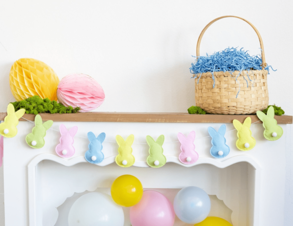 Puffy Felt Pastel Easter Banner - Image 2