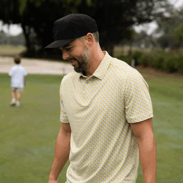 Performance Polo - Texas Tee Time Yellow & White - Image 2
