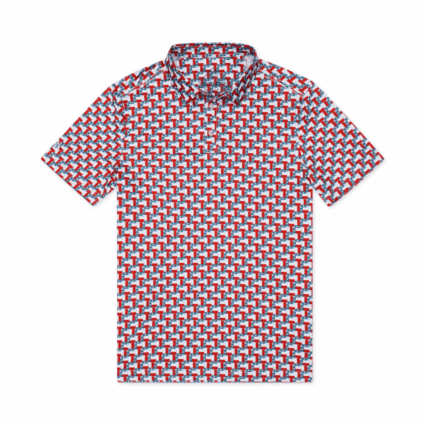 Performance Polo Texas Flags