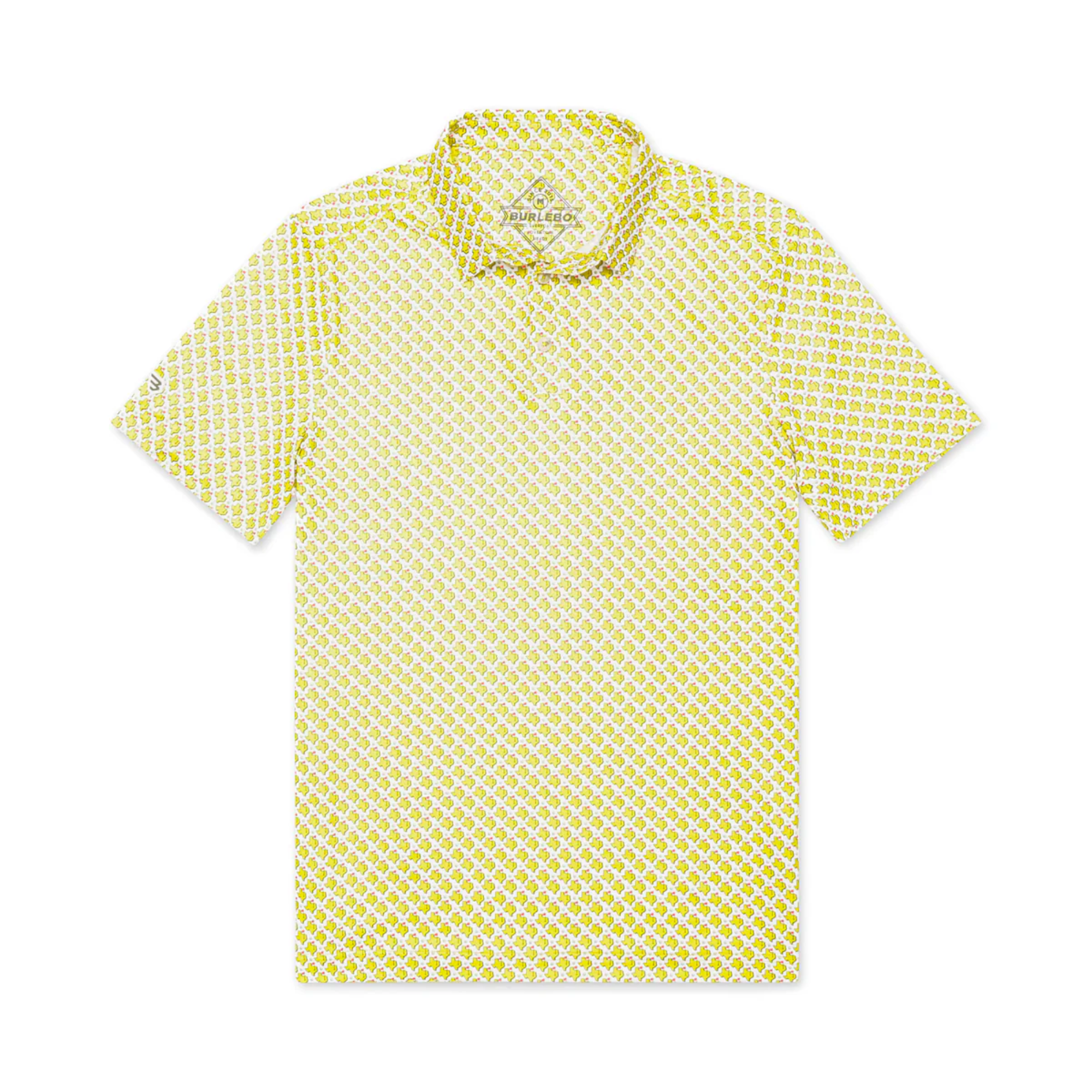 Performance Polo – Texas Tee Time Yellow & White | Burlebo | Iris Gifts & Décor