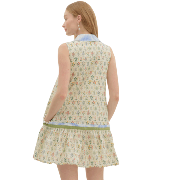 Cream Repeat Sleeveless Floral Dress - Image 2