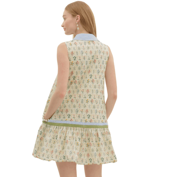 Cream Repeat Sleeveless Floral Dress - Image 3