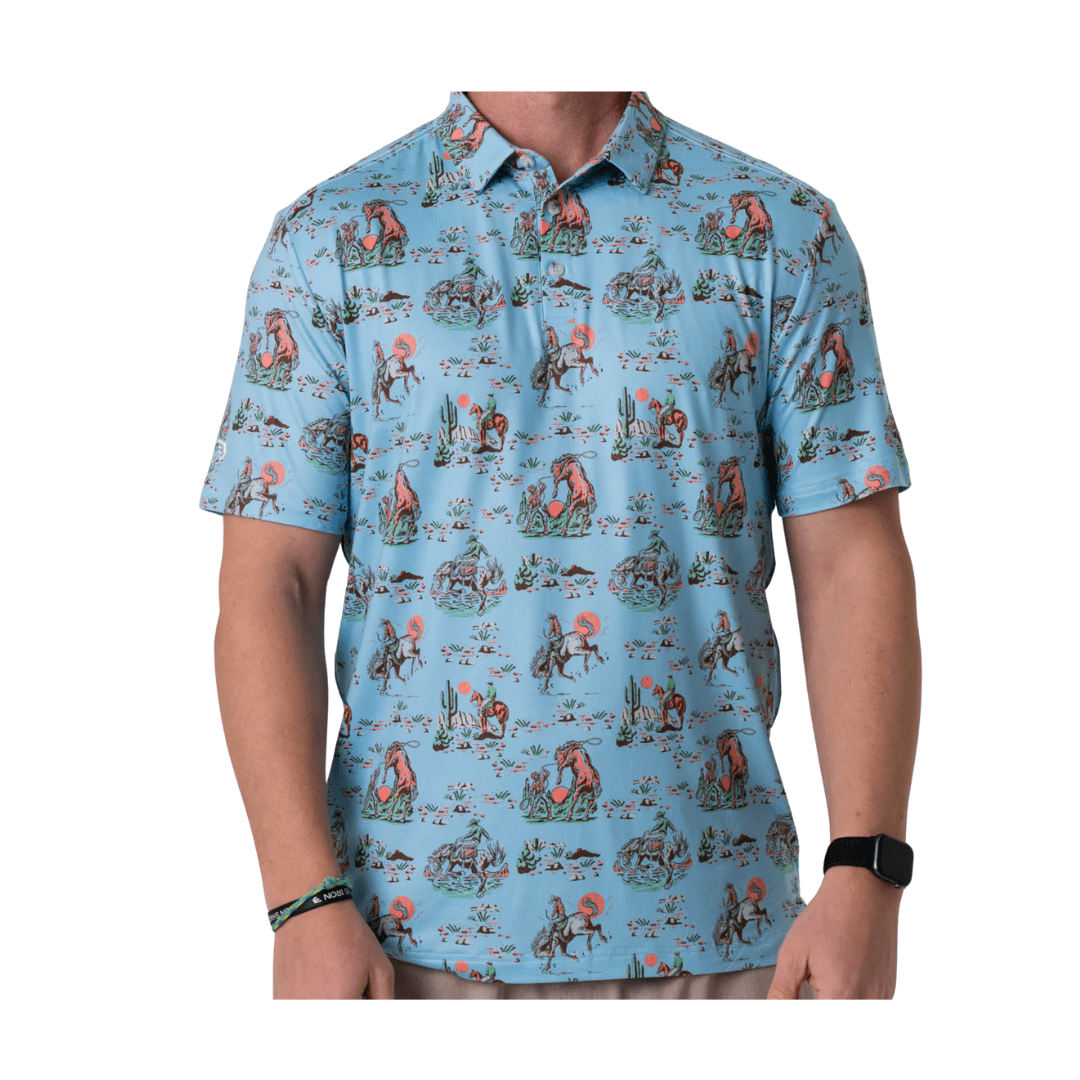 Performance Polo Cowboy Up Blue | Burlebo | Iris Gifts & Décor