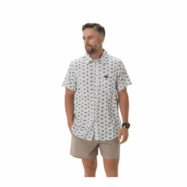 Button Up Performance Flying Mallard Ducks