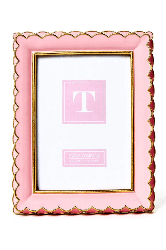 Pink Scalloped Picture Frame 5×7 | Two's Company | Iris Gifts & Décor