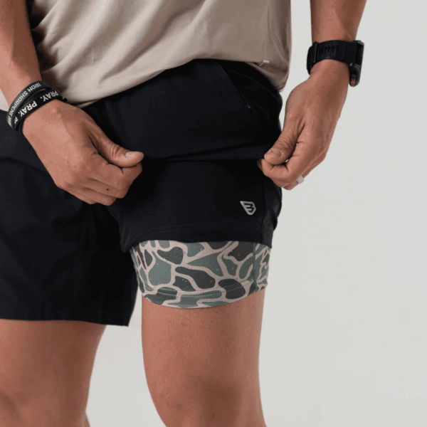 Heather Black Retro Duck Athletic Short - Image 2