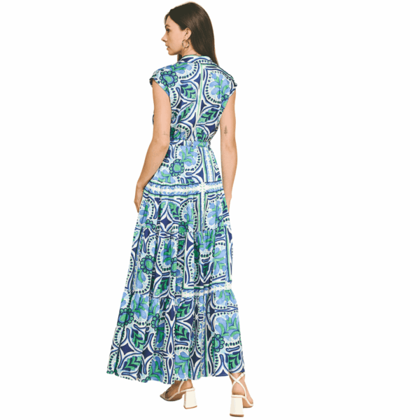 Green and Blue Floral Maxi Dress - Image 2