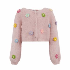 3D Rainbow Daisy Cardigan
