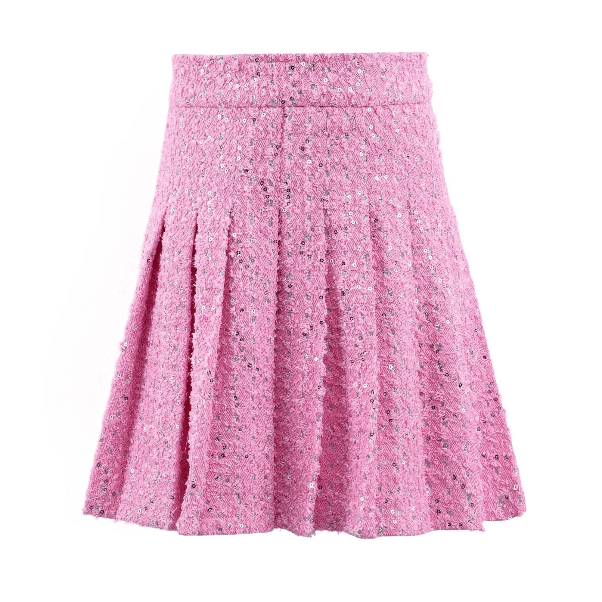 Pink Denim Sparkle Pleated Skirt | Lola and the Boys | Iris Gifts & Décor
