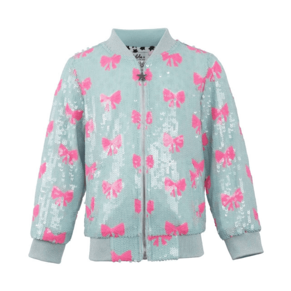 Pretty in Bows Sequin Bomber