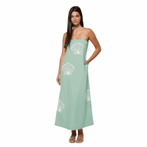 Seashell Embroidered Maxi Dress