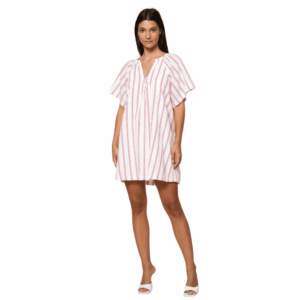 Striped Deep V-Neck Dress
