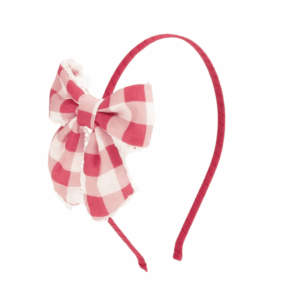 Red Gingham Bow Headband